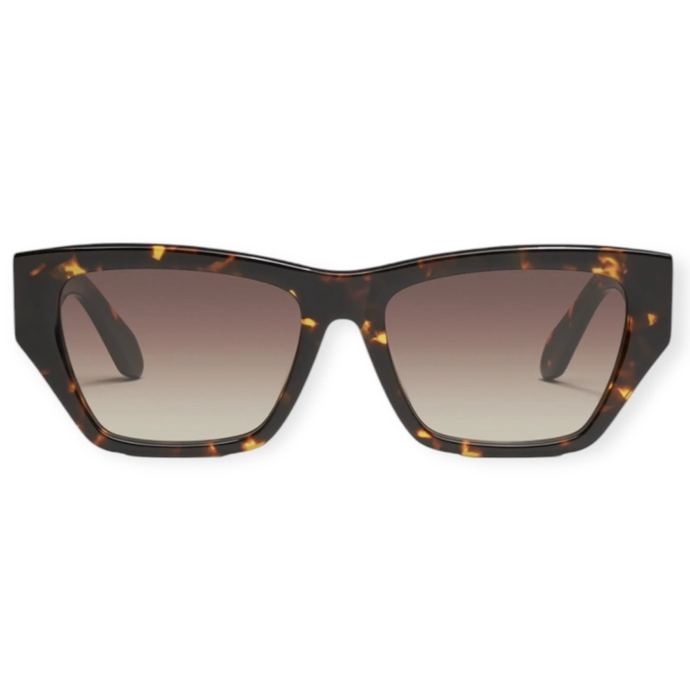 QUAY No Apologies Sunglasses Yellow Tortoise Frame Brown Gradient Lens NWT